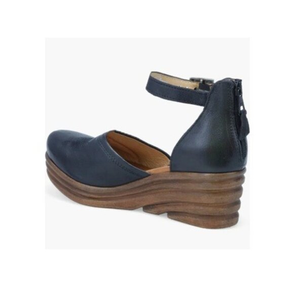 MIZ MOOZ Acadia Wide Mary Jane Platform Wedge Leather Sandal, Black, EU 40 - Picture 16 of 17